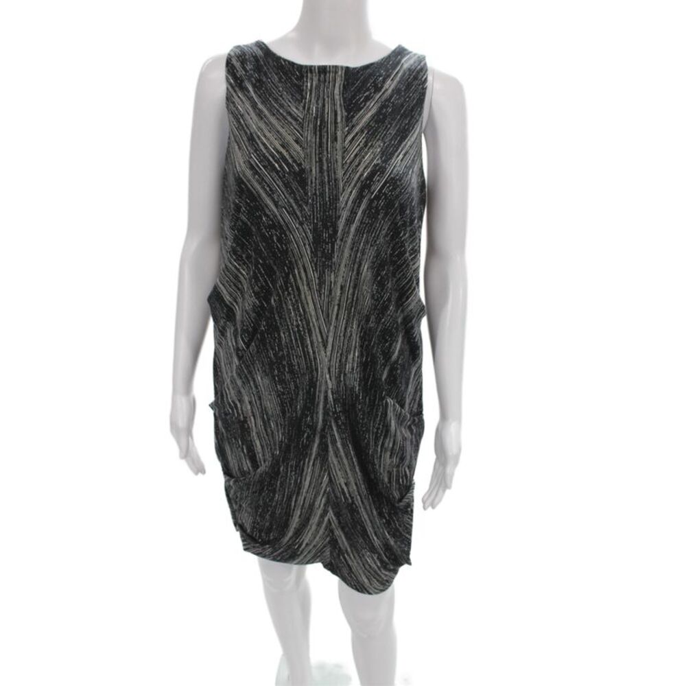 Vivienne Tam Women Tank Dress Black Striped Knee Length Size XS